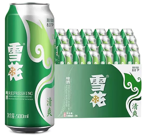 【共12罐】雪花清爽500ml11听+赠1罐