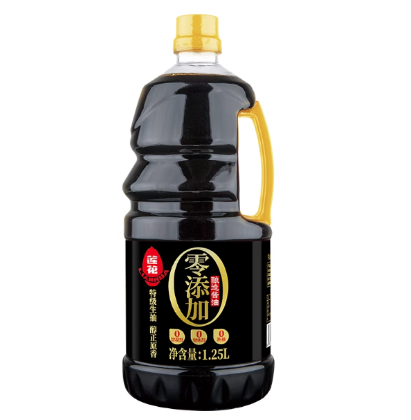 莲花酱油0添加1.25L 黄豆酿造特级生抽家用凉拌炒菜调味料