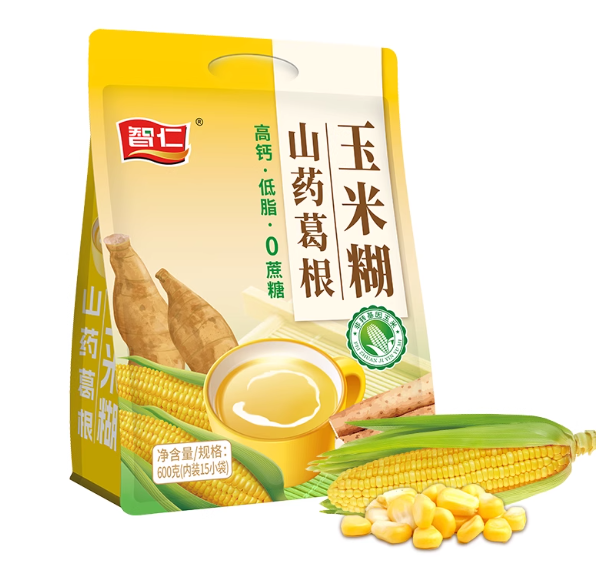 智仁无蔗糖山药葛根玉米糊600g/袋独立小包装营养冲泡早餐代