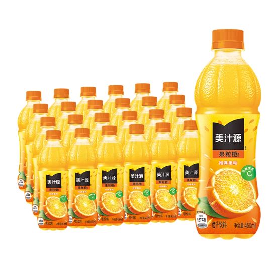 美汁源果粒橙橙汁可口可乐果汁1件