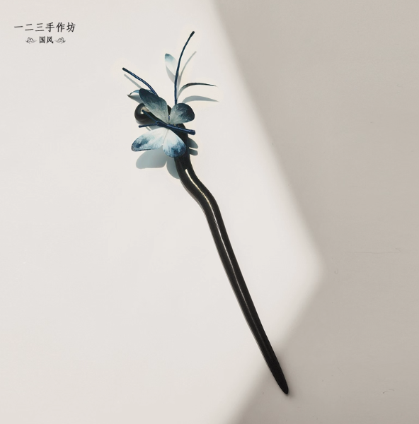 一二三手作丨玉腰奴丨原创设计非遗绒花发簪高端国风女款